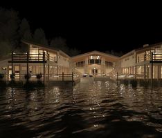 rear of lake house