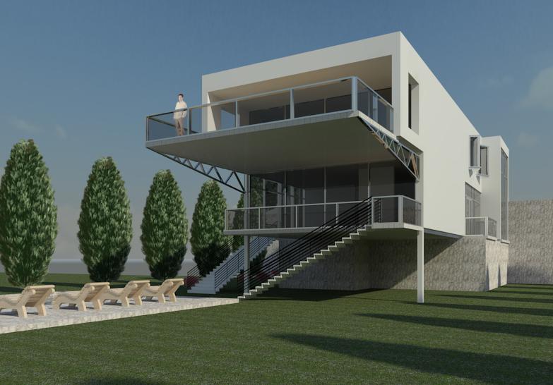 Cantilevered house