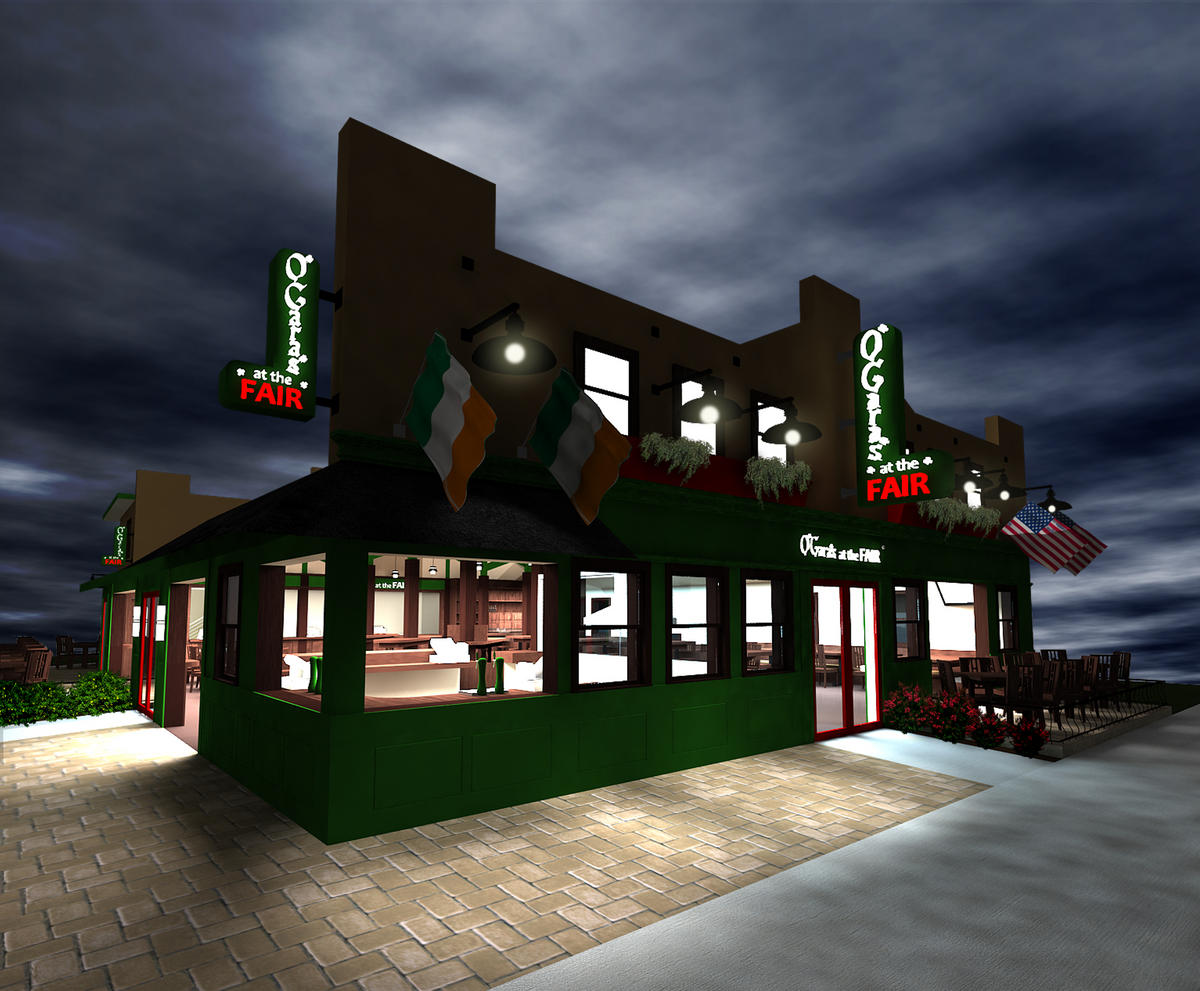 Irish Pub - night render