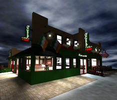 Irish Pub - night render