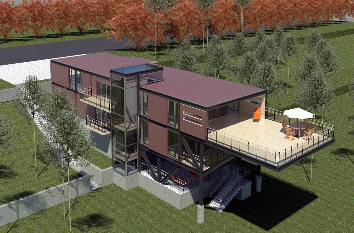 Cantilevered House