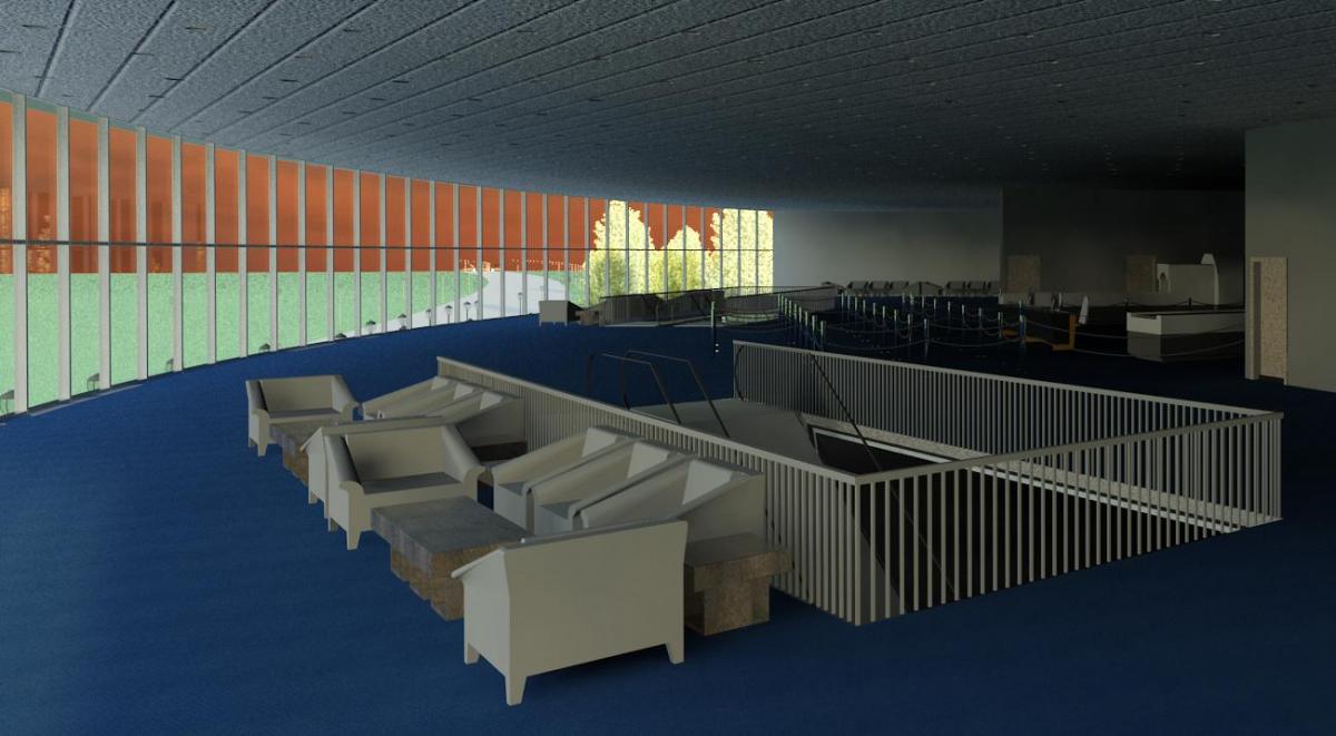 airport at sunset interior