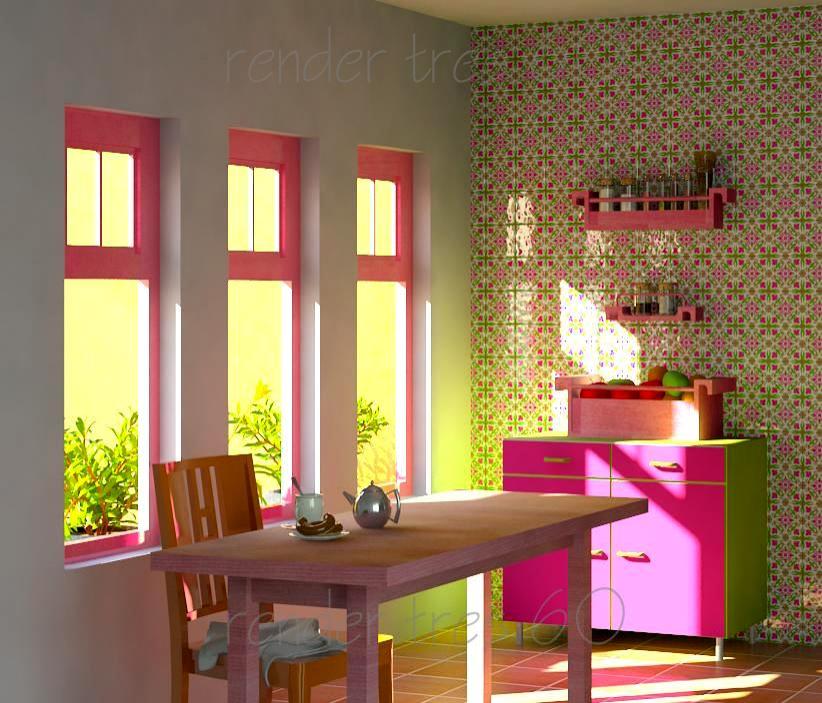 Cocina rosa