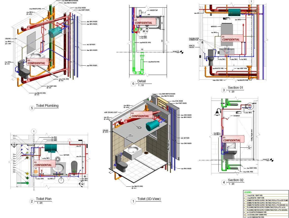 Revit Toilet Detail