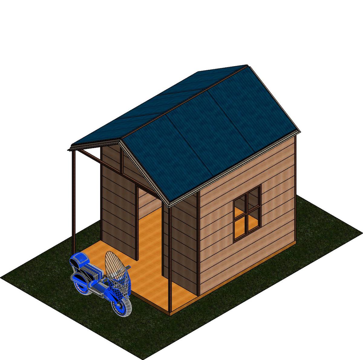 small wooden house
