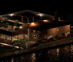 Garden House with lake by Balraj