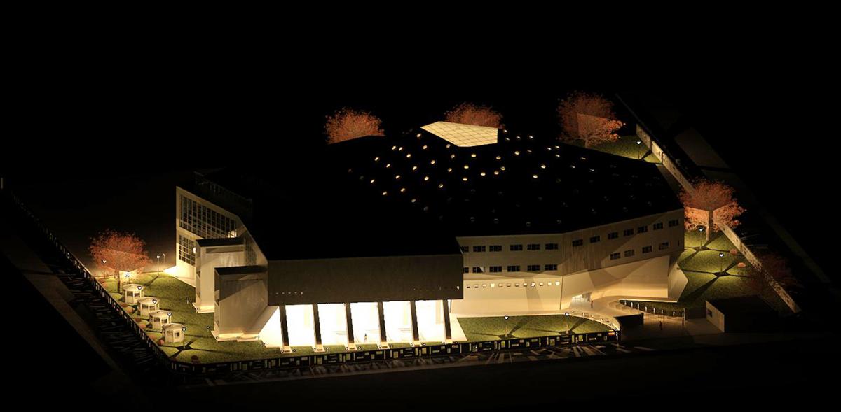 architecture university at night
