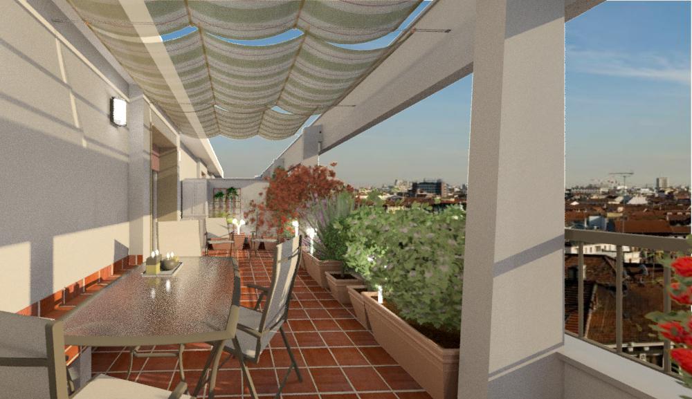 terrace in Milan