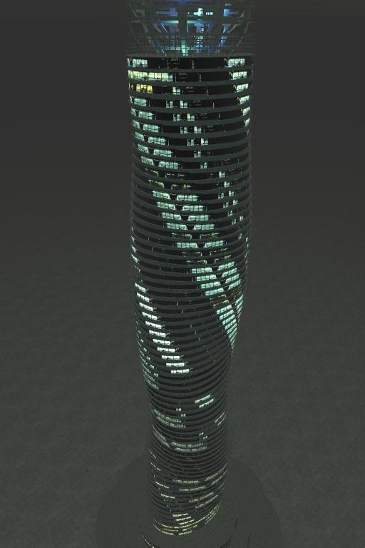 Twisted tower style upper view
