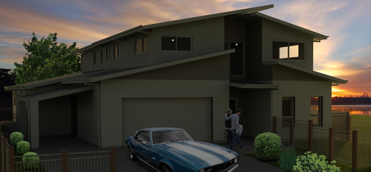 House at sunset