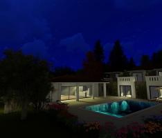 Greek Villa under construction (night view)