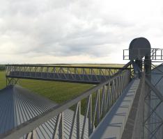 View of Bins and Grain Leg from Catwalk