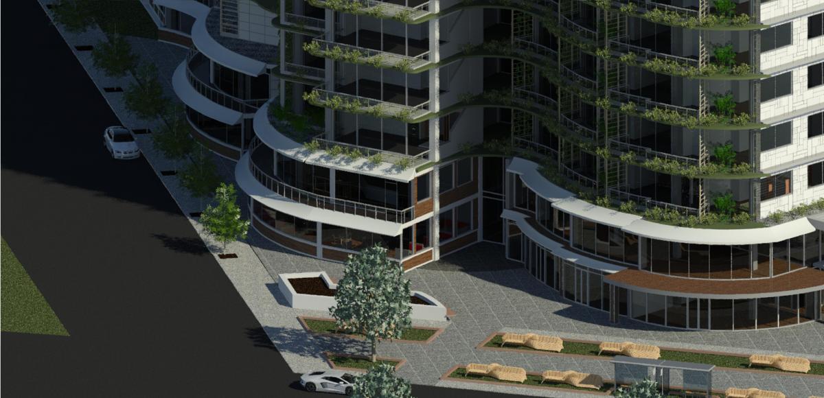 High rise Plaza area