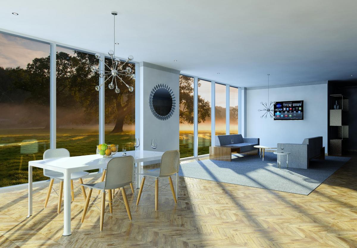 Open plan living and dining