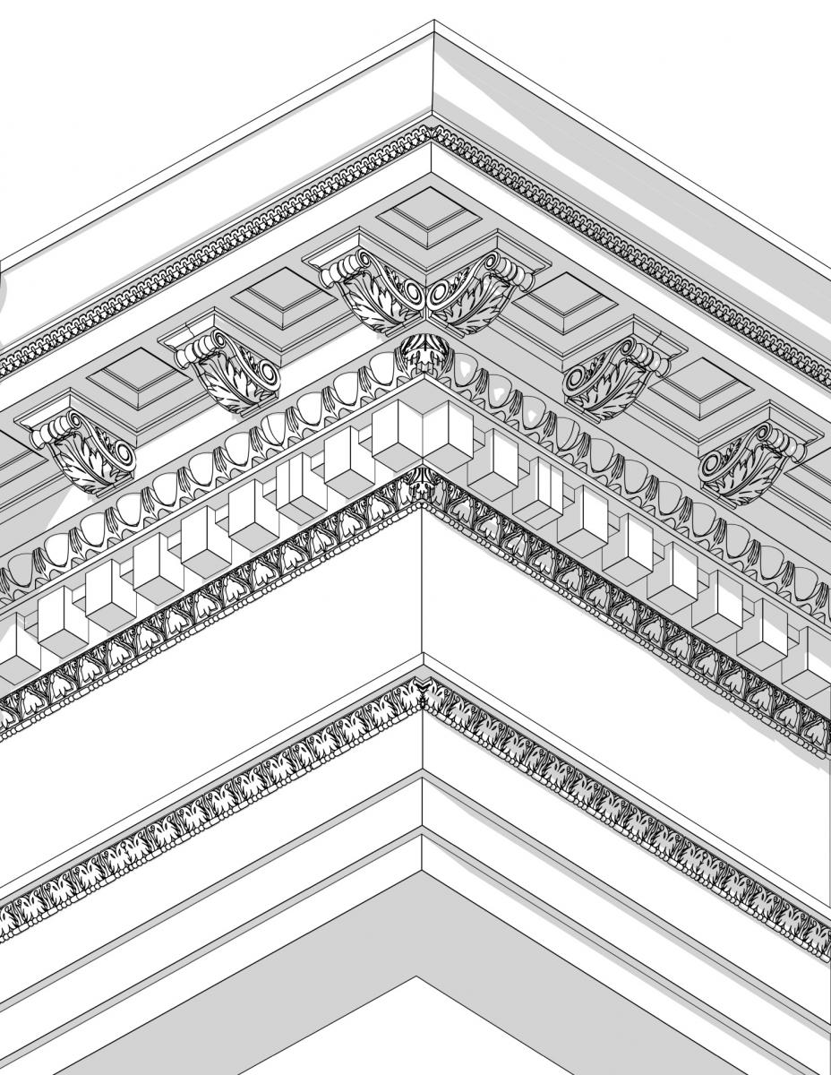 Corinthian Entablature Perspective view
