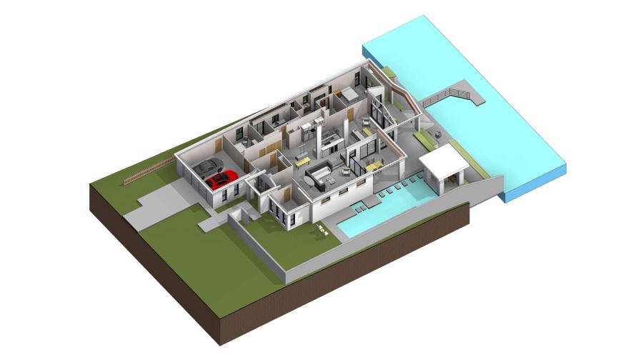 Revit BIM Modeling of Single Story House