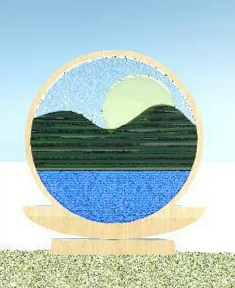 Mosaic Glass with Gloss Wood