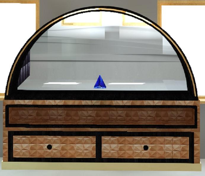 dresser with half moon mirror