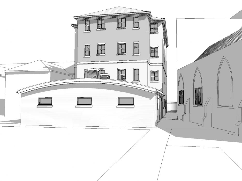 Christchurch Community Hall - Rear Elevation