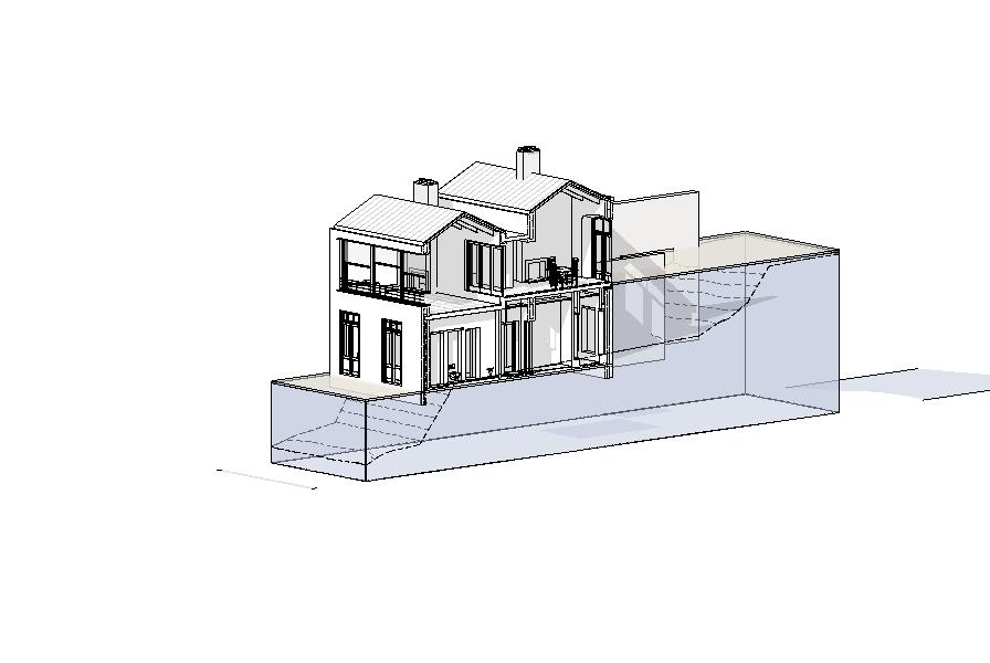 Sectional perspective of new house