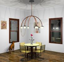 chandelier + doggie
