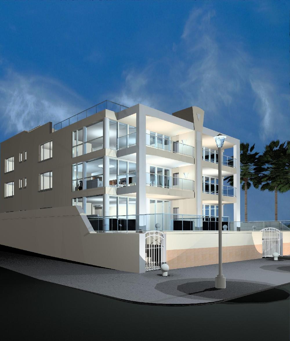 apartments at night