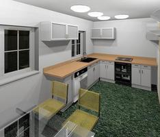 A Kitchen View at Night with in the Rooke House
