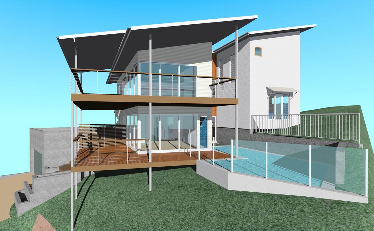House on steep site