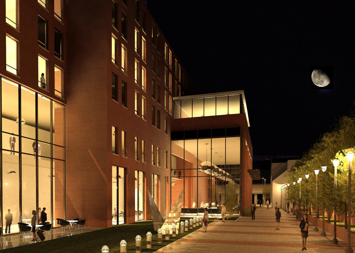 Stamper Square at night