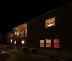 House, at night
