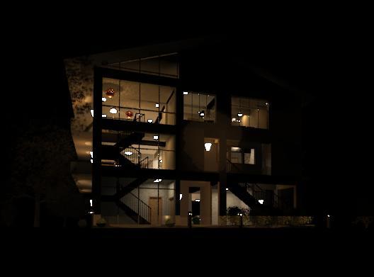 3-storey Night view