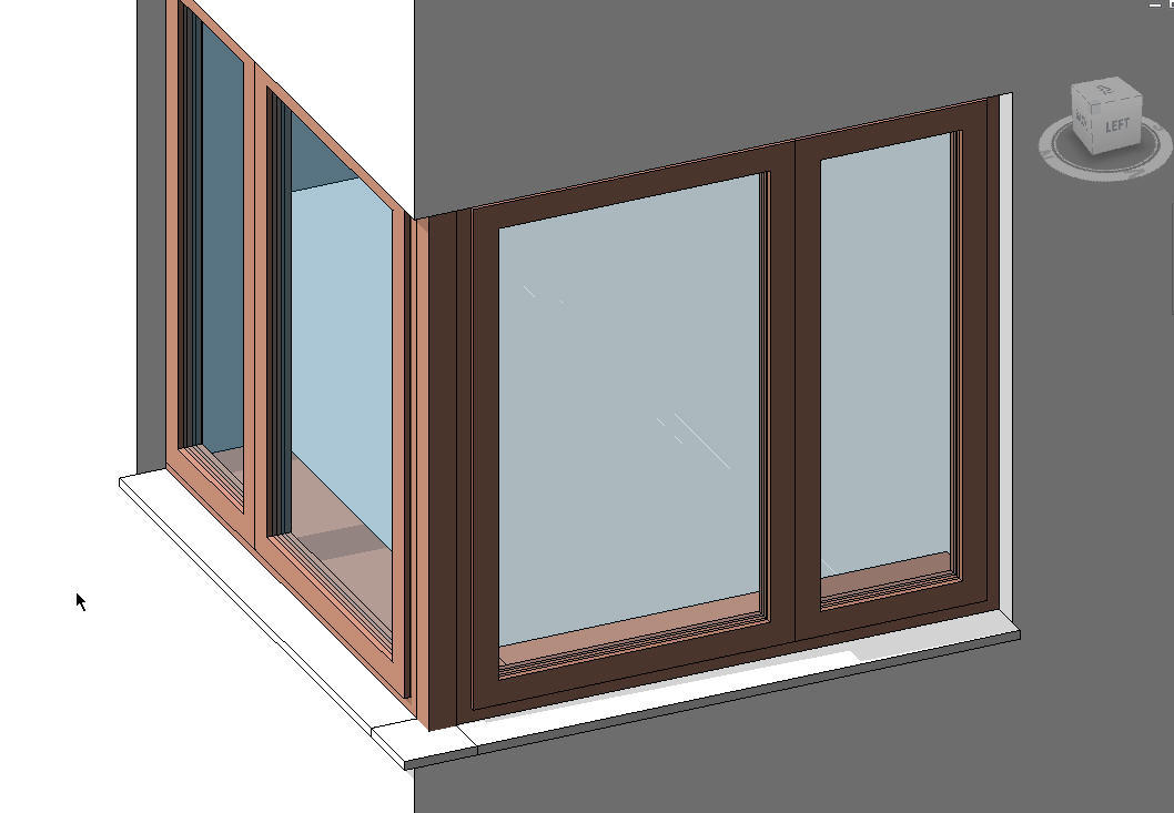 Corner window from two simple