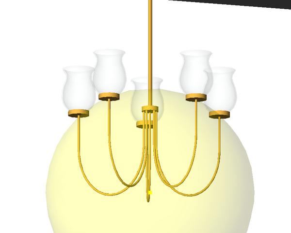 5 Light Bell Glass Chandelier