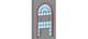 ARCHED ALUMINUM WINDOW SYSTEM W/ AREA FOR DBL DOOR