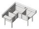 Commercial Sink - 3 Comp Corner