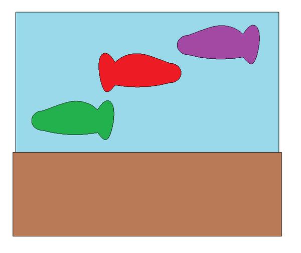 Fish tank with fish inside.