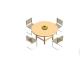 Wood Table w/ Chairs and Fruit Basket