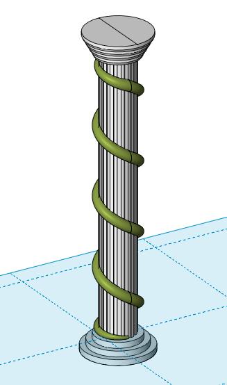9' Column with vine coil