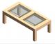 coffee table with brass mullions