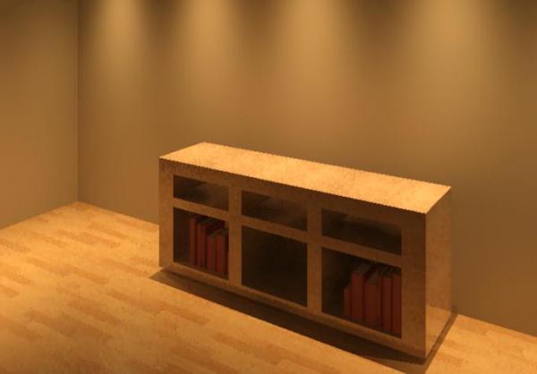 small wooden bookcase with books