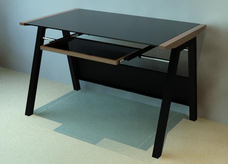 Dark Glass & Wood Desk