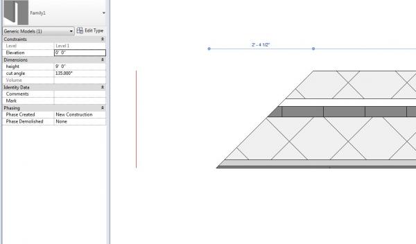 Angled wall cut