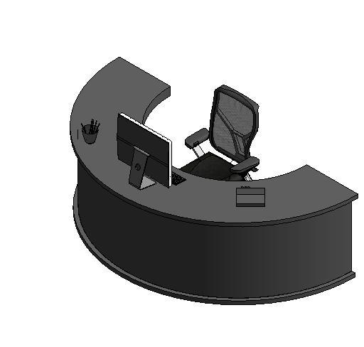 Semi-Circle Desk With Computer CEO DESK