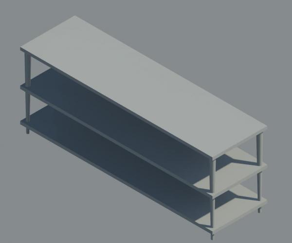 Three Level Shelving Unit