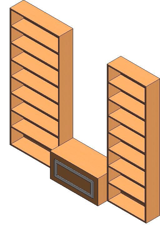Bookcase with window seat