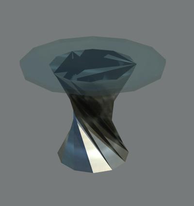 glass and metal 12 sided table