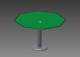 6ft wide octagonal card table with deck of cards