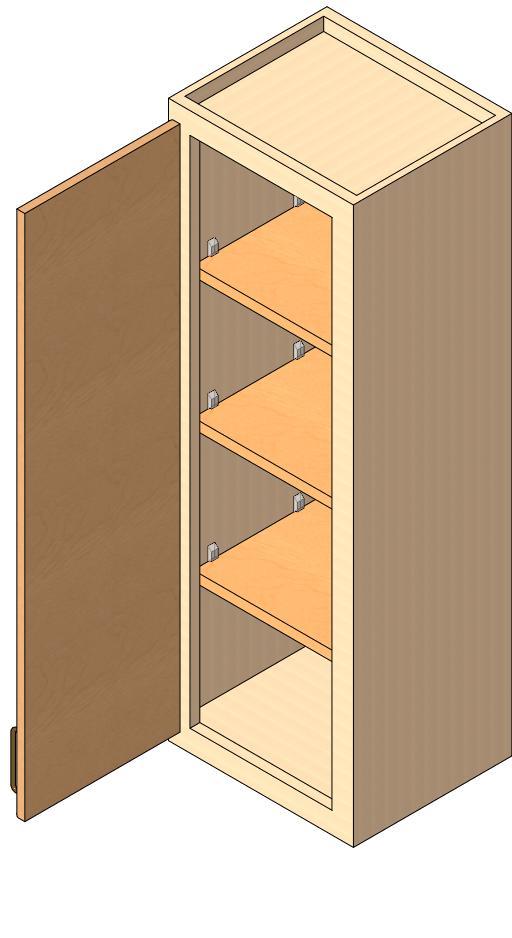 Wall Cabinet, 42" high, 1 door