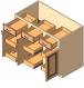 Base Cabinet, 3 doors, 3 drawers, 6 deep roll out trays