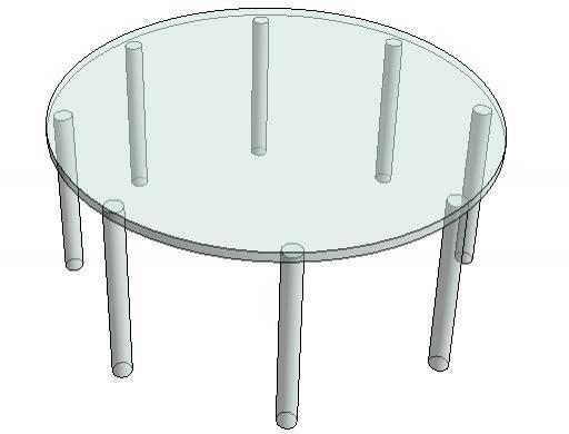 Large Round Glass Table 8' Diameter